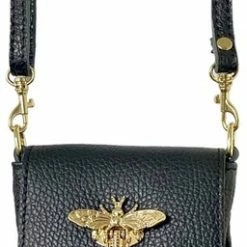 Groothandel ✨ Borse In Pelle Zwarte Leren Telefoontasje Pretty Bee - Schoudertas - Zwart - Bijenslot 😍