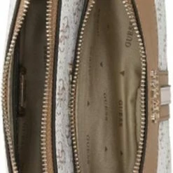 Nieuw ✨ Guess Kleine Schoudertas / Crossbody Tas Dames - Kasinta - All-over Logoprint - Wit 😉 -Tassen-dames Winkel 323x840