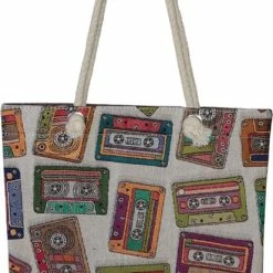 Flash-uitverkoop ๐ฅ Omyda - Schoudertas - Cassettes - Gobelin Stof - Dames - Canvas - Tote - Handtas - Schoudertas - Bag - Bruin ๐งจ