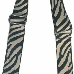 Beste deal 🔔 THL Design - Schouderband Voor Tas – Tassenriem – Tas Hengsel - Bag Strap - Verstelbaar – Zilverkleurig - Zebra - Zwart / Beige ✔️