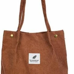 Goedkoopste 🎉 Safuna 👜 Handbag - Corduroy Shopping Bag - Canvas Cloth Shoulder Bag - Eco Grocery Totes 😀