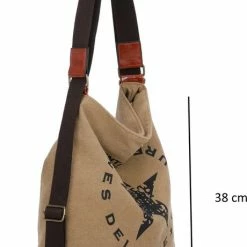 Goedkoop 👍 Schoudertas Canvas Ines Delaure Gold 🔔 -Tassen-dames Winkel 460x840 3