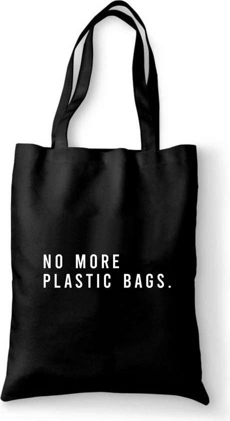 Promo β¨ Merkloos Katoenen Tas - No More Plastic Bags. - Canvas Tas - Katoenen Tas Met Tekst - Schoudertas Zwart π 3 Promo β¨ Merkloos Katoenen Tas - No More Plastic Bags. - Canvas Tas - Katoenen Tas Met Tekst - Schoudertas Zwart π