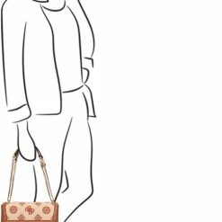 Begroting 🎁 GUESS Katey Dames Schoudertas Kunstleer;Textiel - Cognac 💯 -Tassen-dames Winkel 485x840