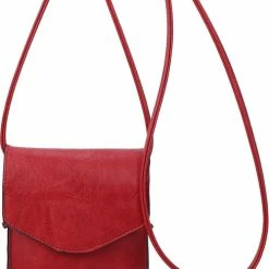 Promo ๐ Merkloos Crossbody - Telefoon Tasje Ines Delaure Rood ๐งจ