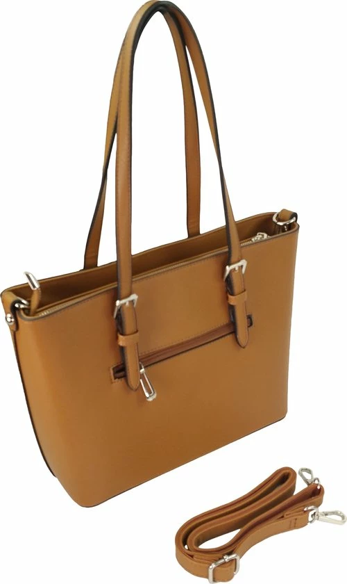 Korting π Merkloos Saffiano Handtas Flora & Co Camel Klein π 4 Korting π Merkloos Saffiano Handtas Flora & Co Camel Klein π - Afbeelding 2