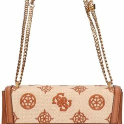 Begroting 🎁 GUESS Katey Dames Schoudertas Kunstleer;Textiel - Cognac 💯 -Tassen-dames Winkel 510x840