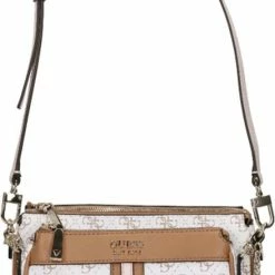 Nieuw ✨ Guess Kleine Schoudertas / Crossbody Tas Dames - Kasinta - All-over Logoprint - Wit 😉 -Tassen-dames Winkel 548x840 7