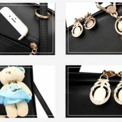 Aanbiedingen 👍 Unbray Leren Rugzak Met Teddybeer 😉 -Tassen-dames Winkel 550x300 2