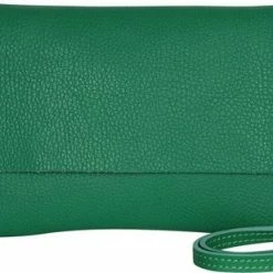 Begroting 🤩 AmbraModa GLX11 - Crossbodytas, Clutch, Telefoontas Van Echt Leer Met Afneembaar En Verstelbare Schouderriem, Passend Voor Mobiele Telefoons En Tablets Tot 7 Inch. Groen 💯