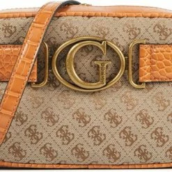 Promo 💯 GUESS Crossbodytas Dames / Handtas - - Aviana Camera - Cognac Combi ⭐
