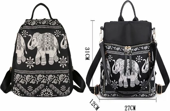 Hete verkoop π₯° TGL Schoudertas Rugzak Olifant Print Zwart- GOUD. Waterdicht En Anti Diefstal. π 3 Hete verkoop π₯° TGL Schoudertas Rugzak Olifant Print Zwart- GOUD. Waterdicht En Anti Diefstal. π