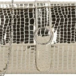 Beste Pirce ๐ Charm London Schoudertasje Elisa Shiny Croco Goud ๐