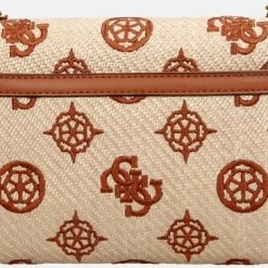Begroting 🎁 GUESS Katey Dames Schoudertas Kunstleer;Textiel - Cognac 💯 -Tassen-dames Winkel 550x365 3