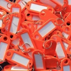 Goedkoop 🧨 Combi-Label Sleutellabels - Sleutellabel - Sleutelhangers - Sleutelhanger - Oranje - 100 Stuks 🎉