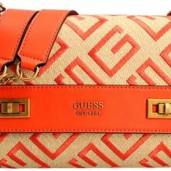 Begroting 🎁 GUESS Katey Dames Schoudertas Kunstleer;Textiel - Cognac 💯 -Tassen-dames Winkel 550x371 1