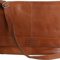 Beste deal 👍 Leather Junky Laptop Tas - The Don't Shoot The Messenger Bag - Bruin/Tan - Leer 🥰 -Tassen-dames Winkel 550x375
