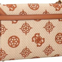 Begroting 🎁 GUESS Katey Dames Schoudertas Kunstleer;Textiel - Cognac 💯 -Tassen-dames Winkel 550x384