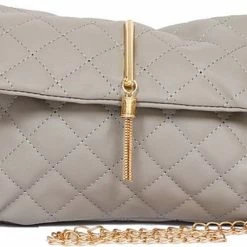 Flash-uitverkoop 🔥 Cross Schoudertas - Grijs | Kunstleer / Gewatteerd | 22,5 X 16,5 X 3 Cm | Fashion Favorite 💯