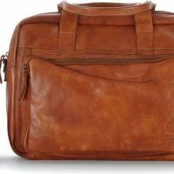 Hete verkoop 🎉 Bear Design Hugo Leren Laptoptas - 14 Inch - Cognac ⌛