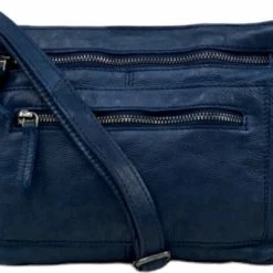 Flash-uitverkoop 🛒 DSTRCT Kleine Schoudertas / Crossbody Tas Dames - Leer - Harrington Road - Blauw 💯 -Tassen-dames Winkel 550x396 4