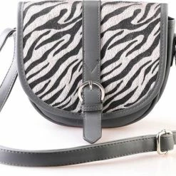 Uitgang 🎁 Dielay Schoudertasje Met Dierenprint - PU Kunstleer - 22x20x7 Cm - Grijs ✔️