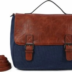 Nieuw 🔔 Merkloos Ines Delaure - Crossbodytas - Schoudertas - Schooltas - 15 Inch Laptoptas - Blauw 💯