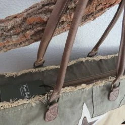 Promo ❤️ Myrabags Strandtas/Schoudertas XXL Tas Van Canvas En Leer ✨ -Tassen-dames Winkel 550x412 2