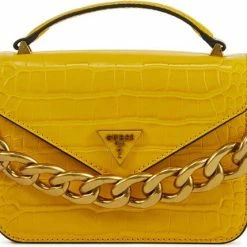 Flash-uitverkoop 🛒 GUESS Crossbodytas Dames / Handtas - Fantasie - Leer - Retour Mini - Geel 🛒