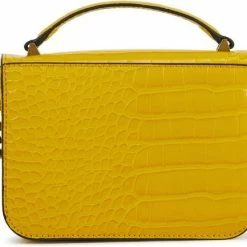 Flash-uitverkoop 🛒 GUESS Crossbodytas Dames / Handtas - Fantasie - Leer - Retour Mini - Geel 🛒 -Tassen-dames Winkel 550x434 2