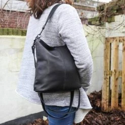 Hete verkoop 😍 Bear Design Caprica Leren Hobotas / Schoudertas - Zwart 👏 -Tassen-dames Winkel 550x444 2