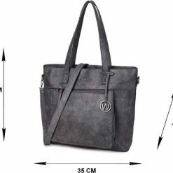 Groothandel ✔️ Wimona Evelina 4035 Shopper / Laptoptas - 15 Inch - Grijs ❤️ -Tassen-dames Winkel 550x461