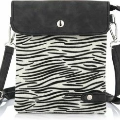 Goedkoop 👍 Merkloos Telefoontasje Schoudertasje - Tijger Grijs - Met Rits En Klep 👏