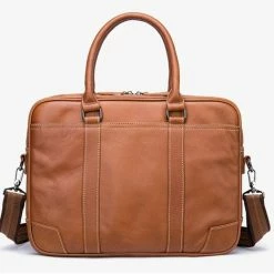 Gloednieuw ⌛ Laptoptas 14 Inch Schoudertas Heren Handtas Waterdichte Tas Leder Cognac - Urban U® ⌛