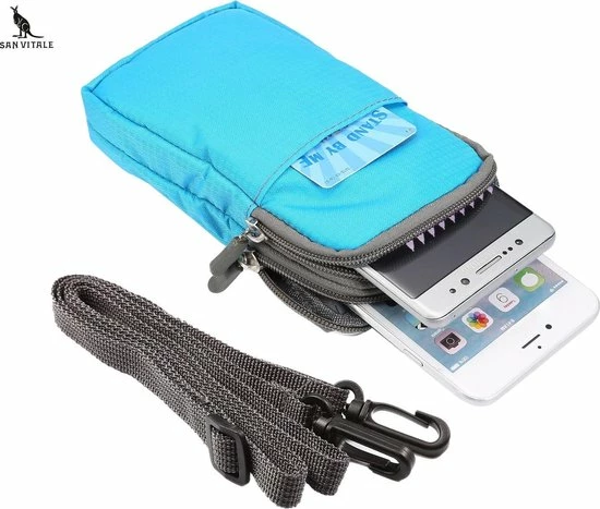 Gloednieuw ๐ San Vitale® - Telefoon Tasje - Heuptas - Wandel/Sport/Smartphone - Licht Blauw โค๏ธ 6 Gloednieuw ๐ San Vitale® - Telefoon Tasje - Heuptas - Wandel/Sport/Smartphone - Licht Blauw โค๏ธ - Afbeelding 4
