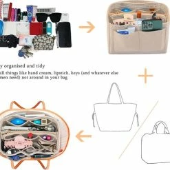 Top 10 👏 NEPAK Handtas Organisator, Vilten Tas Organisator Voor Vrouwen Handtas, Afneembare Rits Tas, Beige 🧨 -Tassen-dames Winkel 550x493 2