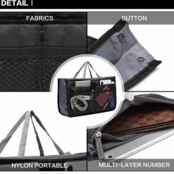 Groothandel 😀 Doodadeals® Tas Organizer - Tas In Tas Systeem - Etui En Make-up Tas - Verstelbaar Met Drukkers - 30 X 18.5 Cm 👏 -Tassen-dames Winkel 550x506 5