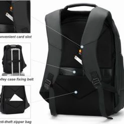 Beste Verkoop ❤️ Goose Lyne® | Waterproof Rugzak - 15.6 Inch Laptop Rugzak - Business Rugzak - Inclusief USB-poort - Schooltas - Rugzak - Zwart ✔️ -Tassen-dames Winkel 550x510