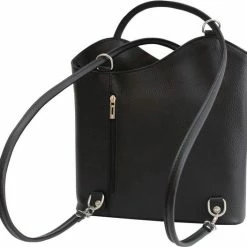 Goedkoop 🤩 Fana Bags Leren Handtas & Rugtas In Eén Zwart - Rugzak Leer - Handtas- En Rugtas - Leren Dames Rugtas ❤️ -Tassen-dames Winkel 550x527 5