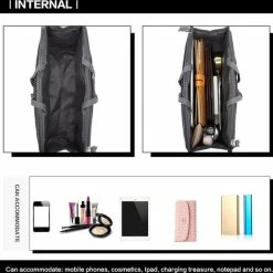 Groothandel 😀 Doodadeals® Tas Organizer - Tas In Tas Systeem - Etui En Make-up Tas - Verstelbaar Met Drukkers - 30 X 18.5 Cm 👏 -Tassen-dames Winkel 550x531 6