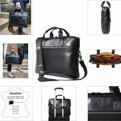 Begroting 😀 ACROPAQ Laptoptas - 15.6 Inch, Leer, Bestand Tegen Water En Slijtage - Computertas - Zwart ❤️ -Tassen-dames Winkel 550x532