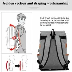 Beste Pirce 🎉 Veran Rugtas - Rugzak - 25 Liter - 15,6" Laptopvak - Boekentas - Vintage - Laptop - School - Boekentas - Grijs 😍 -Tassen-dames Winkel 550x533 1