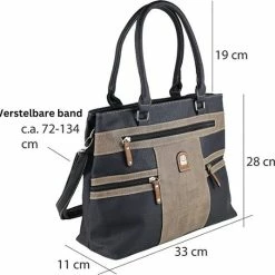 Beste Pirce 🥰 Fana Bags Dames Handtas Donker Zwart - Handtas Veel Vakken - Tas Met Veel Ruimte - Schoudertas Met Hengels 🥰 -Tassen-dames Winkel 550x535 4