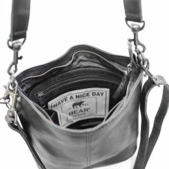 Hete verkoop 😍 Bear Design Caprica Leren Hobotas / Schoudertas - Zwart 👏 -Tassen-dames Winkel 550x536 4