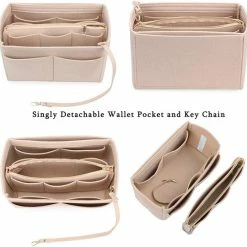 Top 10 👏 NEPAK Handtas Organisator, Vilten Tas Organisator Voor Vrouwen Handtas, Afneembare Rits Tas, Beige 🧨 -Tassen-dames Winkel 550x540 2