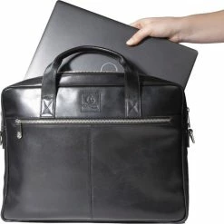 Begroting 😀 ACROPAQ Laptoptas - 15.6 Inch, Leer, Bestand Tegen Water En Slijtage - Computertas - Zwart ❤️ -Tassen-dames Winkel 550x541 1