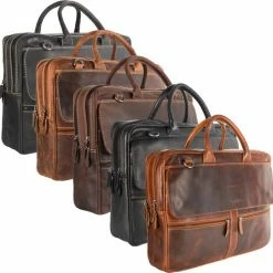 Beste deal ❤️ Arrigo Heren Laptoptas Matzwart Leer – Dames Laptoptas Matzwart Leer – Aktetas Zwart Leer 🔔 -Tassen-dames Winkel 550x541 5