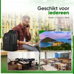 Aanbiedingen 💯 Navy Madden Rugzak Met USB Poort 28L - Zwart - Luxe Laptop Rugtas 15.6 Inch Met Laptopvak - Heren - Dames - Jongens - Meisje - Waterafstotend - Rugzakken ✨ -Tassen-dames Winkel 550x550 12