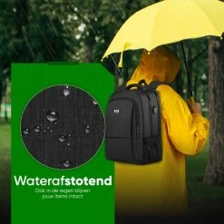 Aanbiedingen 💯 Navy Madden Rugzak Met USB Poort 28L - Zwart - Luxe Laptop Rugtas 15.6 Inch Met Laptopvak - Heren - Dames - Jongens - Meisje - Waterafstotend - Rugzakken ✨ -Tassen-dames Winkel 550x550 19