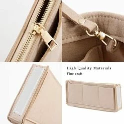 Top 10 👏 NEPAK Handtas Organisator, Vilten Tas Organisator Voor Vrouwen Handtas, Afneembare Rits Tas, Beige 🧨 -Tassen-dames Winkel 550x550 191
